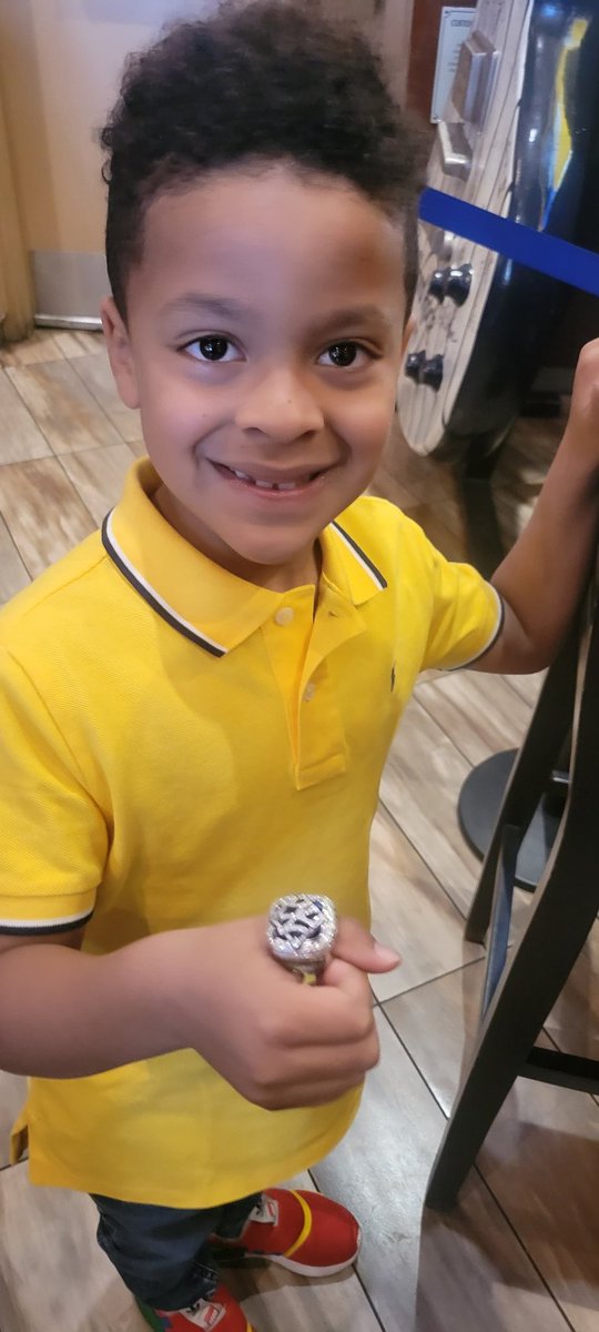 Jaxon blinged out in the #Yankees 2009 World Series ring at the #HardRock Yankee Stadium. #YanksvPadres #ToyotaPinstripePride @YESNetwork @Yankees