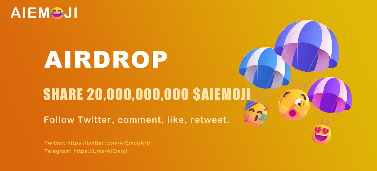 Virtual Land || Metaverse ❤️🔥 (@virtualland_) on Twitter photo 20,000,000,000 $AIEMOJI Token Airdrop 🎉🎉
FCFS 2500 Winner🏆
🏅Top 1-10 & 2500 Random Winner🏆
To Enter ⤵️
✅ Follow <a href="/VirtualLand_/">Virtual Land || Metaverse ❤️🔥</a> & @AiEmojiArb
✅ Like Rt/Tag 3 Frnds
✅ Complete all task 👉 gleam.io/xa4EQ/token-gi…
#bigairdrop #Giveaway #Tokengiveway #airdrops #FCFS 20,000,000,000 $AIEMOJI Token Airdrop 🎉🎉
FCFS 2500 Winner🏆
🏅Top 1-10 & 2500 Random Winner🏆
To Enter ⤵️
✅ Follow <a href="/VirtualLand_/">Virtual Land || Metaverse ❤️🔥</a> & @AiEmojiArb
✅ Like Rt/Tag 3 Frnds
✅ Complete all task 👉 gleam.io/xa4EQ/token-gi…
#bigairdrop #Giveaway #Tokengiveway #airdrops #FCFS