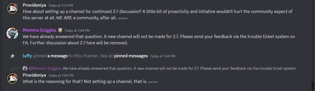 ProviD_'s tweet photo. Let this be the PUBLIC ANSWER the #FurAffinity @furaffinity #Discord doesn't want out in the open.
#FuraffinityDiscord #UP27 https://t.co/cRW8TWxaQ9