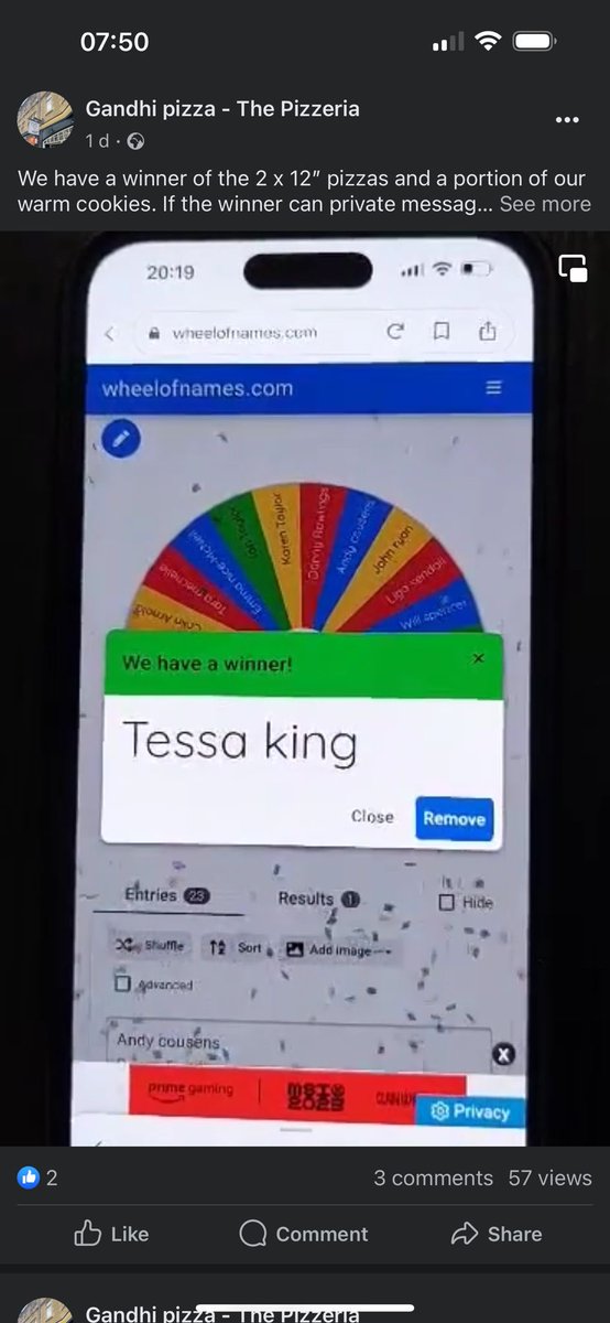 Well done to Tessa King, winner of our facebook competition.