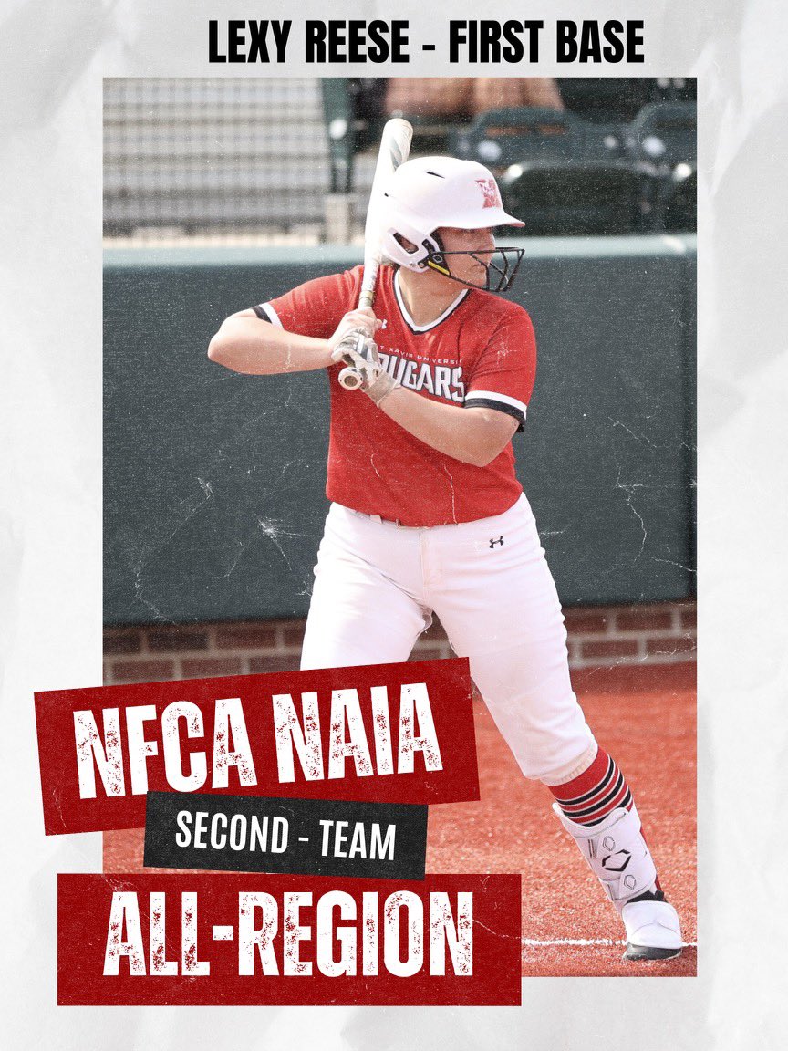 Congrats to Alexus Reese on being named NFCA All-Region V Second Team! #GoCougs🐾🥎 #WeAreSXU