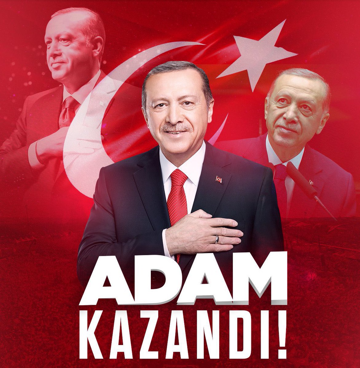 بسم الله الرحمن الرحيم
(وقل جاء الحق وزهق الباطل ان الباطل كان زهوقا) 
صدق الله العلي العظيم

بفضل رب العالمين فاز اليوم رجب طيب اردوغان في الانتخابات رئيساً على تركيا حتى عام 2028🔥🇹🇷

باي باي كمال😂👋🏻