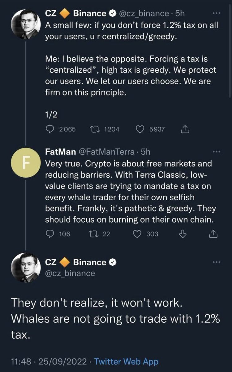 MrDiamondhandz1's tweet photo. $LUNC army the centralized exchanges won’t implement a 1.2% tax off chain for #LunaClassic. They didn’t do it in 2022 and they won’t do it in 2023. A tax that high will kill volume and whales won’t trade it. Let’s focus on BUILDING and repegging $USTC.💎🤲🏻 #Crypto #Binance #LUNC https://t.co/hhczoOAlNi