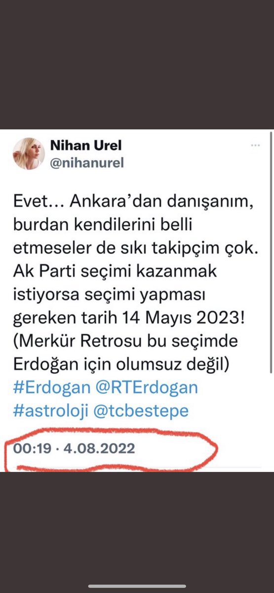 Eveeet tweetleri alıntılıyoruz. Sırayla hepsini okuyunuz. Her kelimeyi okuyunuz. Tarihlerine bakınız. Videoları da artık belki alıntılarım. #astroloji #Secim2023 #Erdogan #KemalKilicdarogluKazanacak