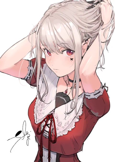 #えるの絵だよ エルフの御粧し。