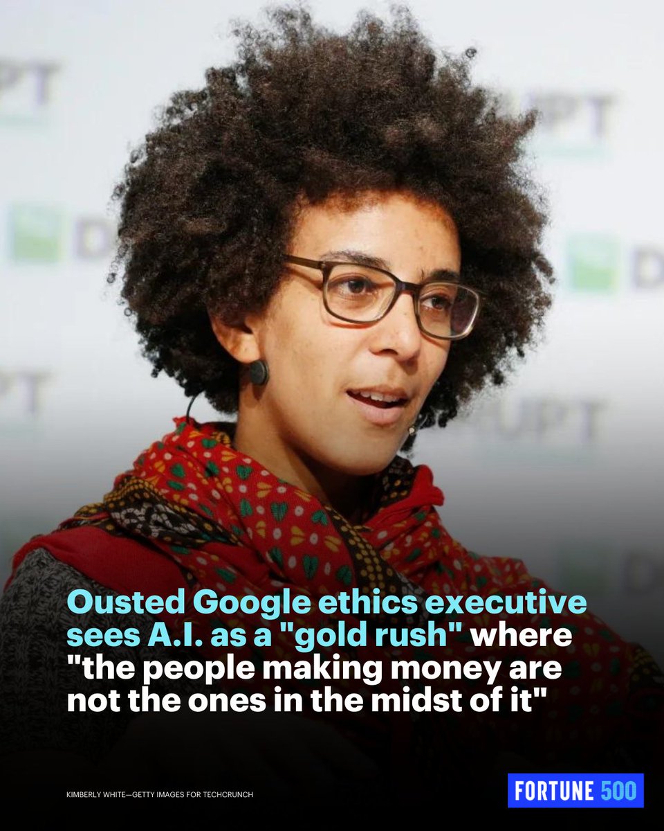 The public needs to remember it has “agency” over what happens with artificial intelligence, says Timnit Gebru. trib.al/Shs7qUc