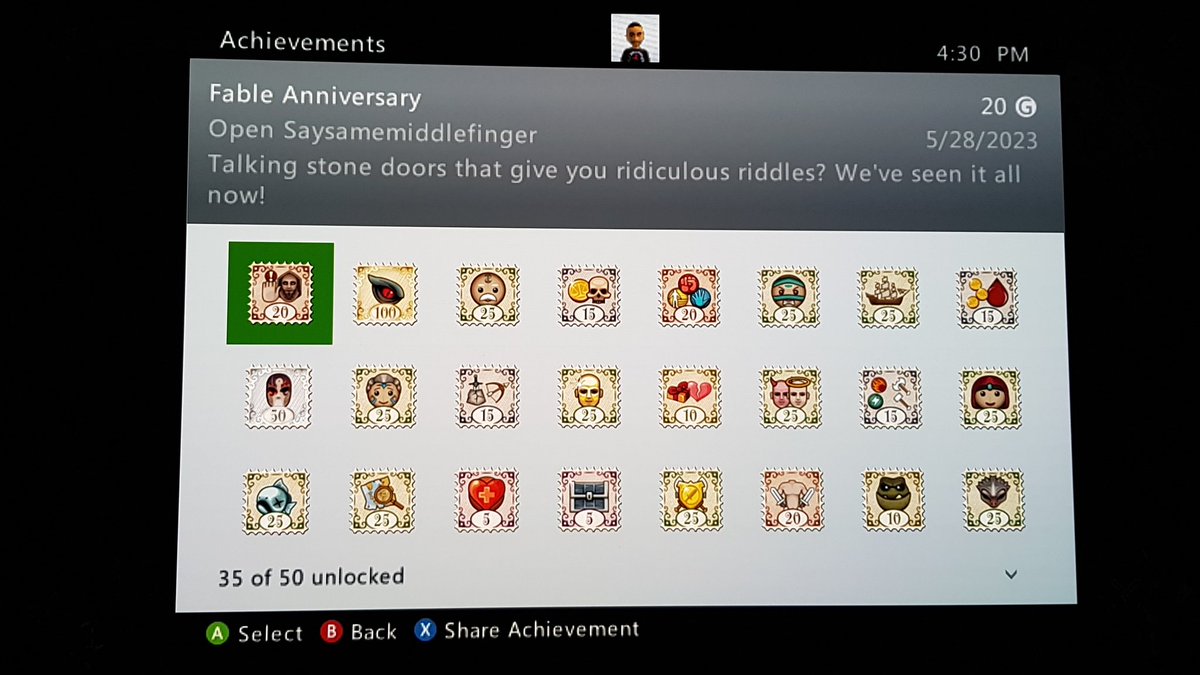 Greatest achievement ever.

#Fable #Xbox