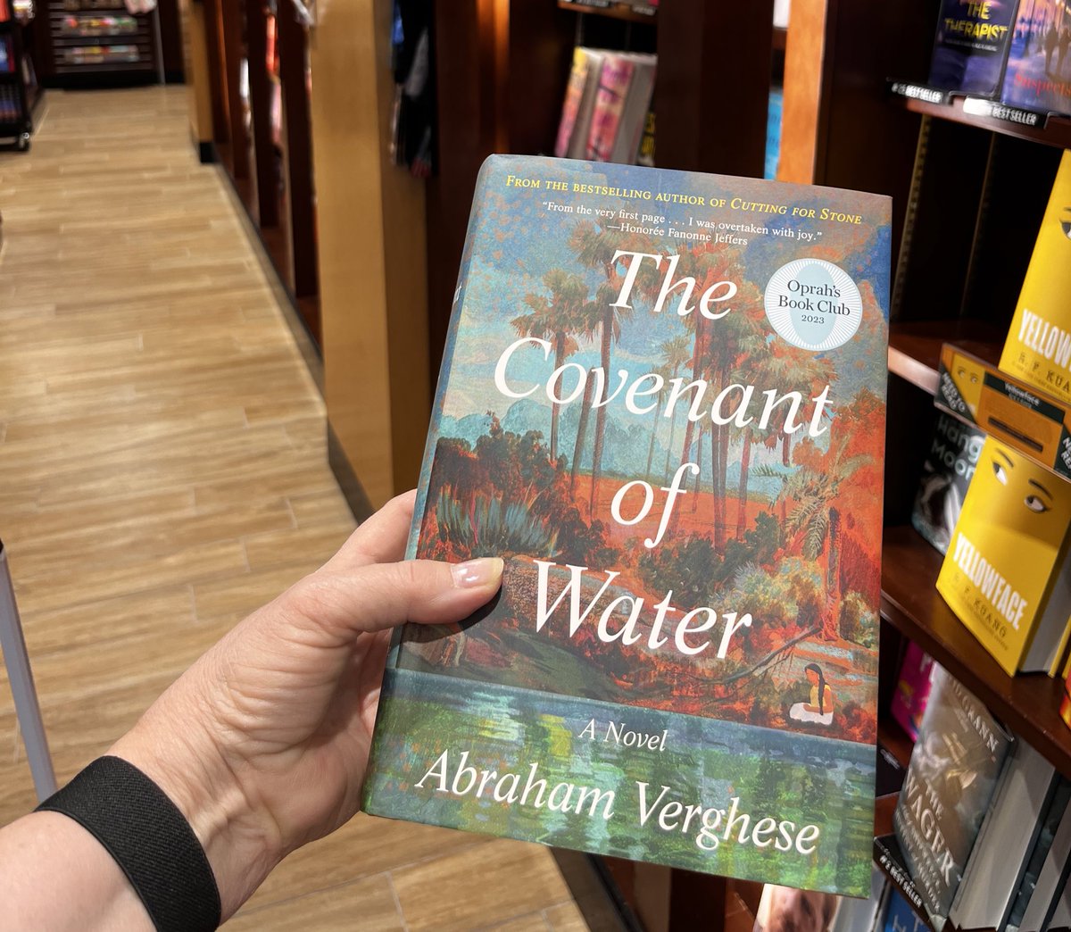 Happy to see <a href="/abe_verghese/">Abraham Verghese</a> new book at <a href="/TatteredCover/">Tattered Cover Book Store</a> bookstore @DENairport Looks popular. Only a couple of copies left!