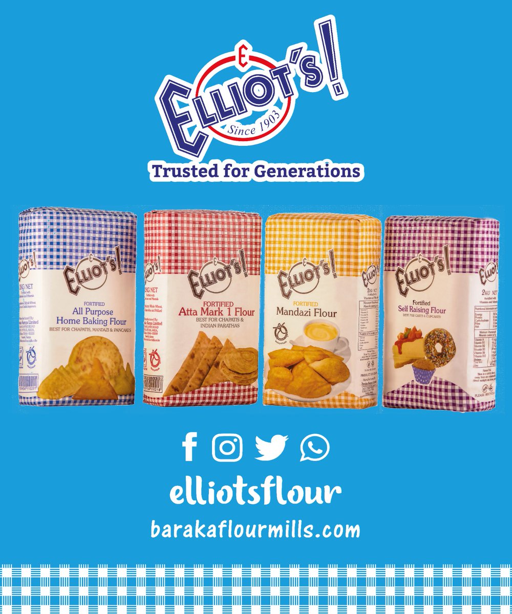 #elliotsflour power:  The foundation of great baking, turn up your Baking Game!
#utamuniungawaelliots
#allpurpose
#attamark1
#selfraising
#mandazi
#cupcakes
#doughnuts🍩
#chapati
#cakeday
#samosa
#cookies
#GOAT
#nipee
#pastrylovers
#lunchtime
#dinnertime🍴
#sundayvibes
#nipee