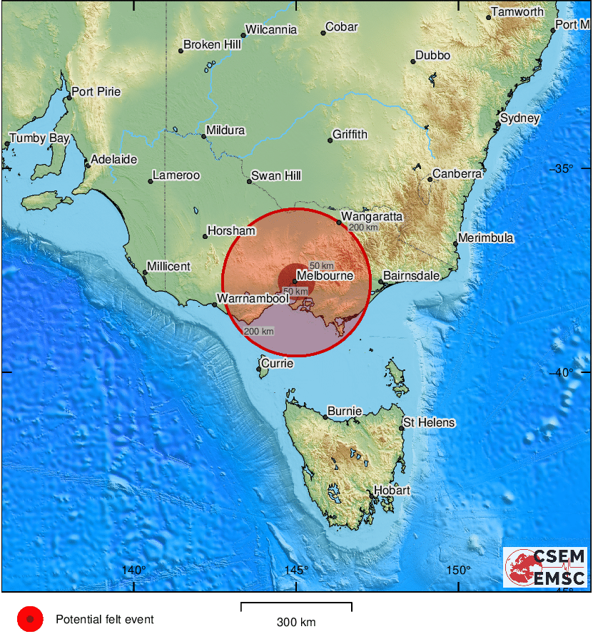 #Earthquake possibly felt 29 sec ago in #Australia. Felt it? Tell us via:
📱emsc-csem.org/service/applic…
🌐m.emsc.eu
🖥emsc-csem.org
⚠ Automatic crowdsourced detection, not seismically verified yet. More info soon!