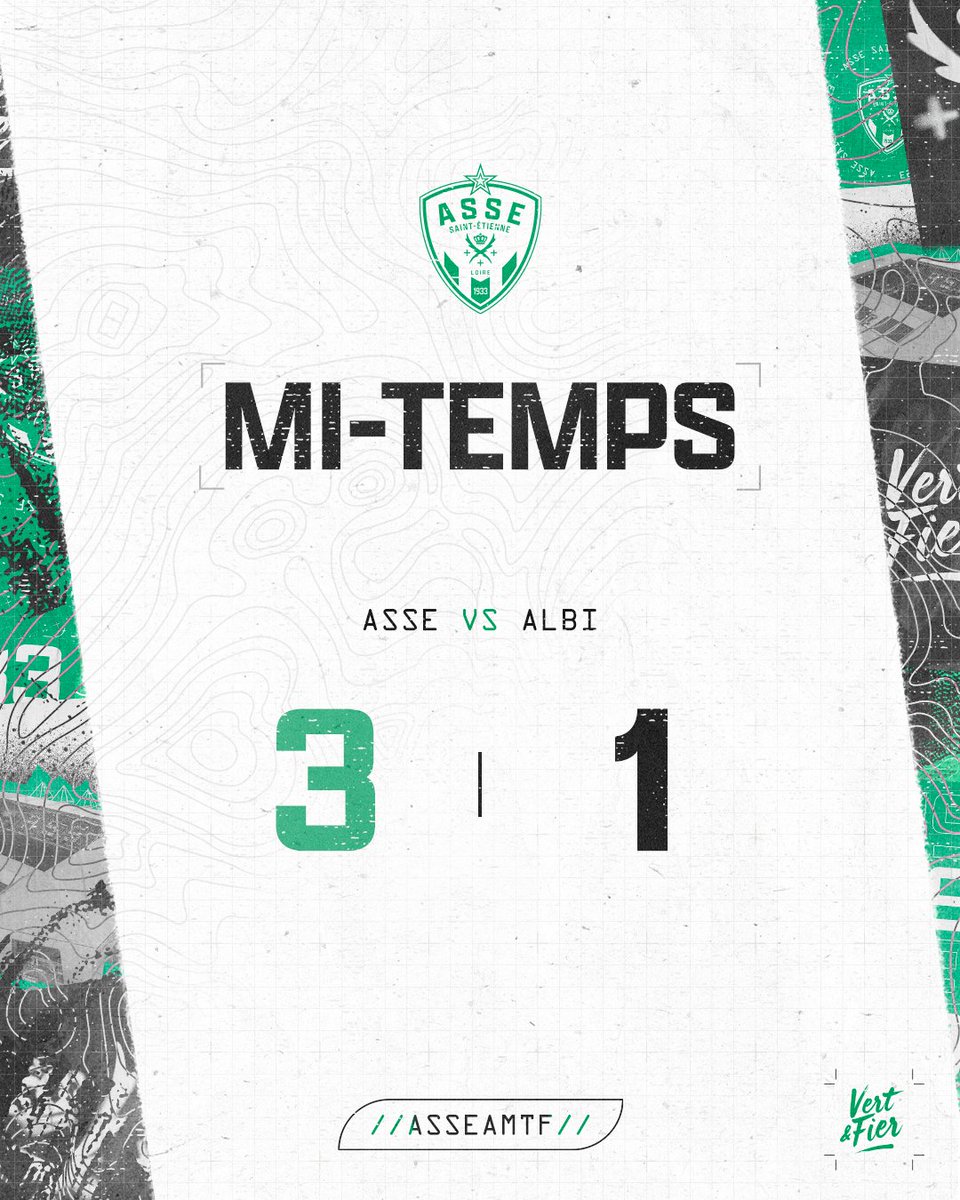 ASSEFeminines's tweet photo. 45e : ⏸️ C'est la pause. Menées au score, les Vertes de Laurent Mortel ont montré qu'elles avaient de la ressource ! À confirmer, car il faut gagner ! 👊
💚 3-1 🟡 #ASSEAMTF https://t.co/KyId8X1cxM