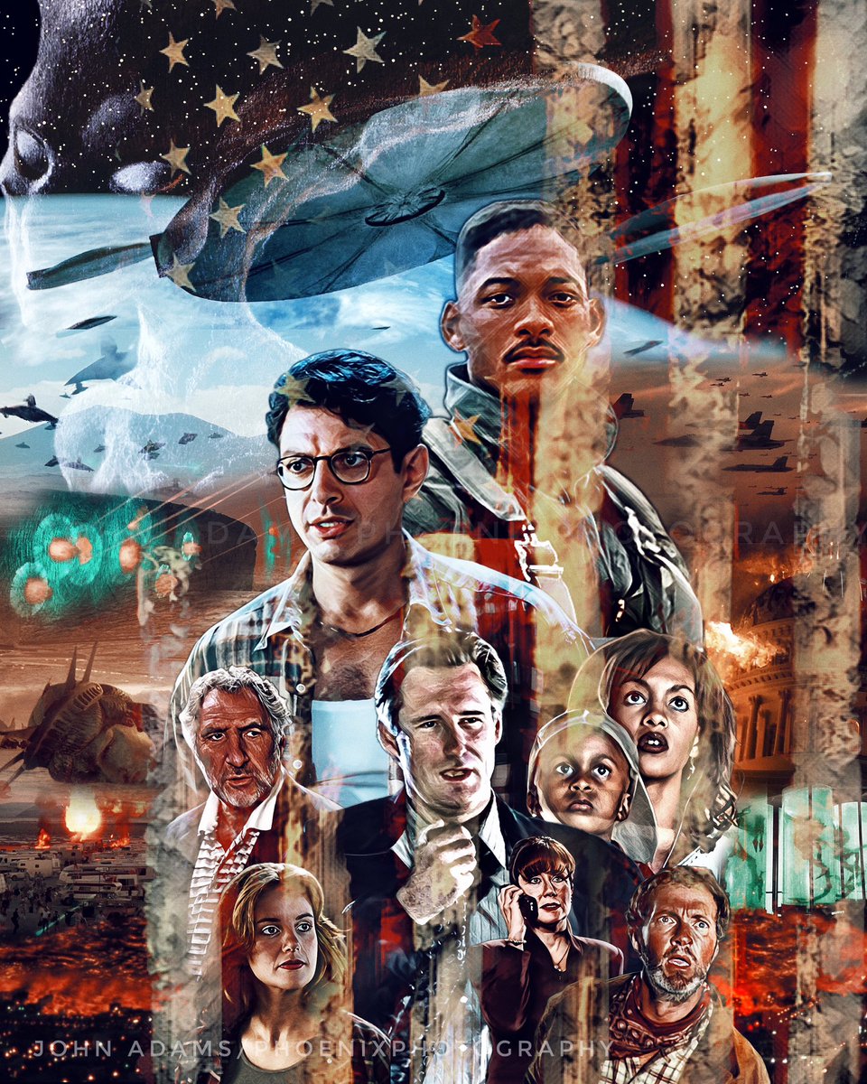 Memorial Weekend Sale! 16” x 20” color print, JUST $25 not including shipping. My art homage to #IndependenceDay #WillSmith #JeffGoldblum #scifiart #scifimovies #fanart