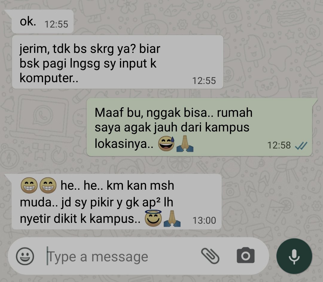 Noerahga's tweet photo. ㅤ
ᅠᅠ
Pesan moral hari ini: jangan jadi dosen muda biar gak ngomel terus di hari weekend.
ㅤ
ᅠᅠ https://t.co/Nd6YibYbPS