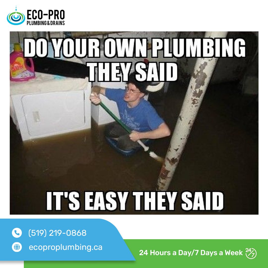 ecoproplumbing_'s tweet photo. Haha, we won’t say we told you so! 👀

In all honesty, though, DIY is not always the best option!

Save yourself the trouble, call a plumber today: (519) 219-0868

#EcoProPlumbing #canadianservice #24hoursservice #emergencyplumbing #DIYsolution #professionalplumber https://t.co/DAeTWBQwKS