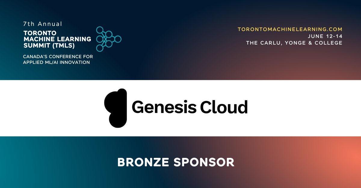 TMLS_TO's tweet photo. #TMLS is thrilled to welcome the Genesis Cloud team once again at the 7th Annual TMLS! Genesis Cloud provides an affordable and sustainable cloud experience for computing, storage and networking all powered by 100% renewable energy. 🌳 @GenesisCloud_
👉 https://t.co/ReTPcMSGss https://t.co/bPVbGX8Zuw