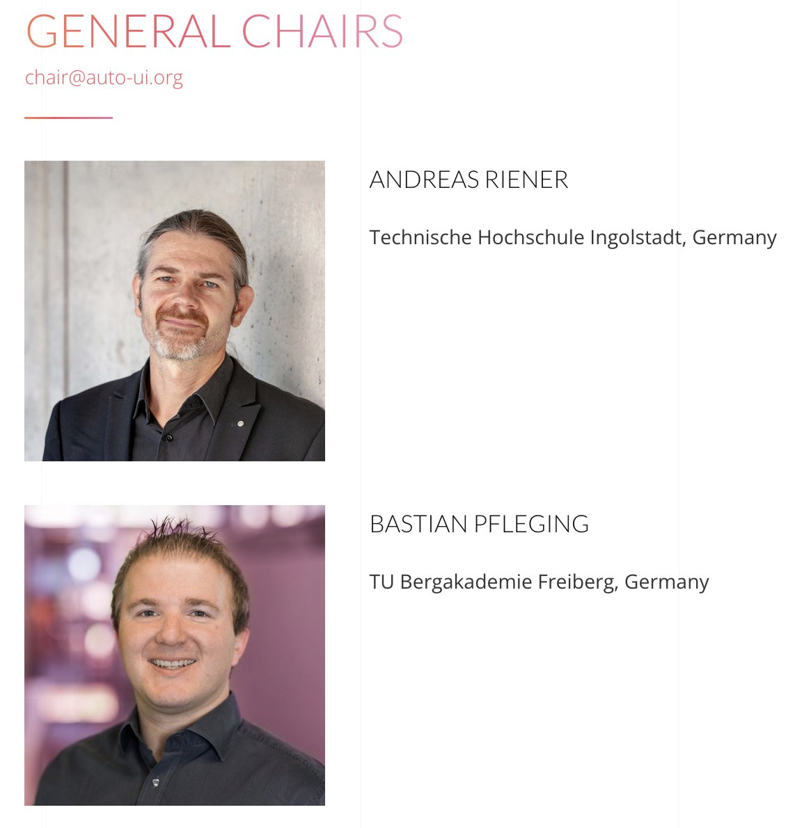 Our #AutoUI2023 ACs and reviewers are working hard for the submitted papers. The final decision (reviews) will be send out on June 7, 2023.  In the meantime, let me introduce our great General Chairs <a href="/AndreasRiener/">Andreas Riener</a> and Bastian Pfleging #HCI #UI #UX #research #Cars