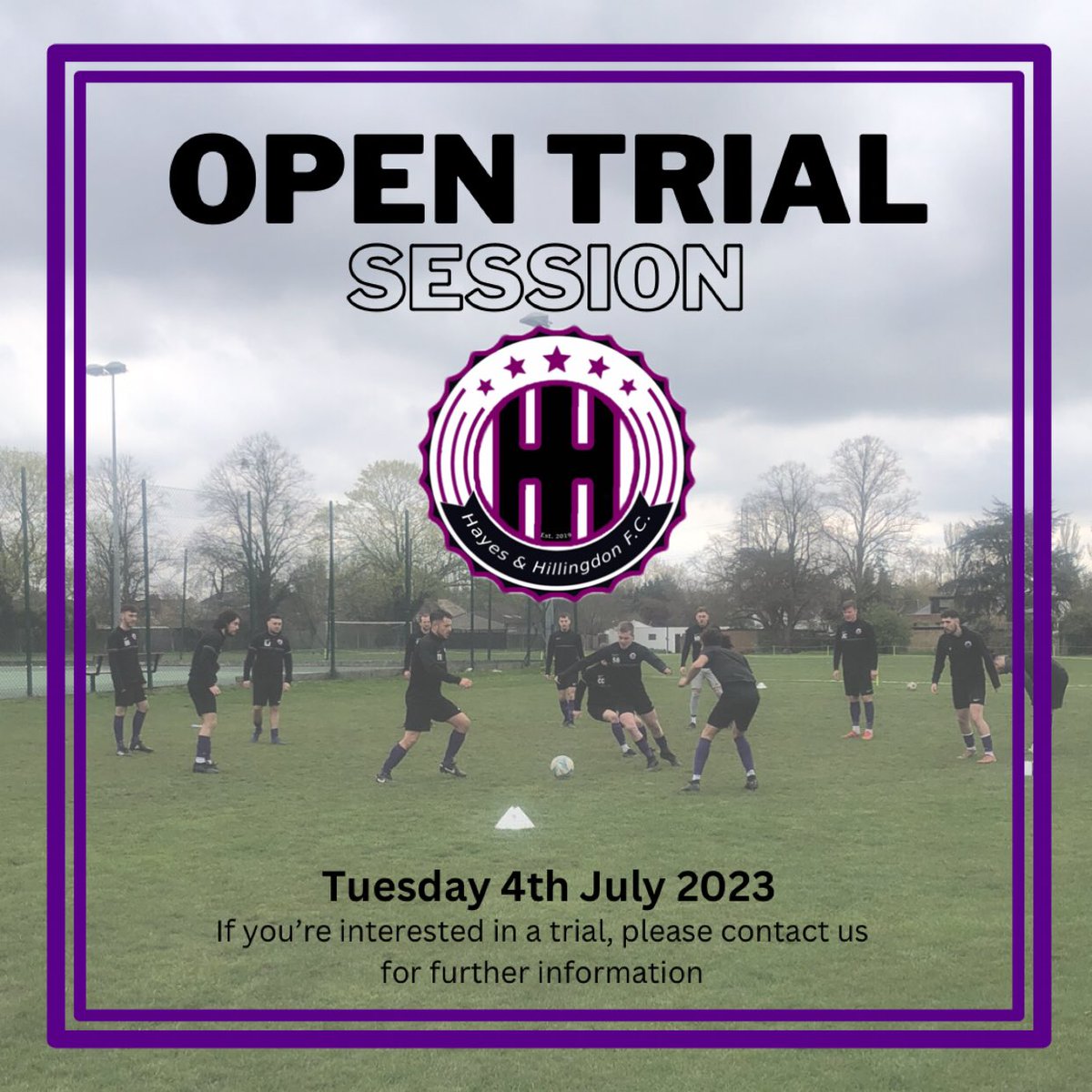 We’re recruiting for new players.. message us for further details 👊🏼👌🏻⚽️

@swirles_barbers @Southbournees @RichingsSports 

#HHFC #morethanafootballclub #hayesandhillingdonfc #hhfc #opentrials #trialday #trial #session #football #saturdayfootball #middxfa #mcfl #MCFL 

💜🖤