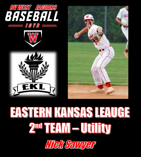 Congratulations to Nick Sawyer -
2023 Eastern Kansas League 2nd Team Utility!