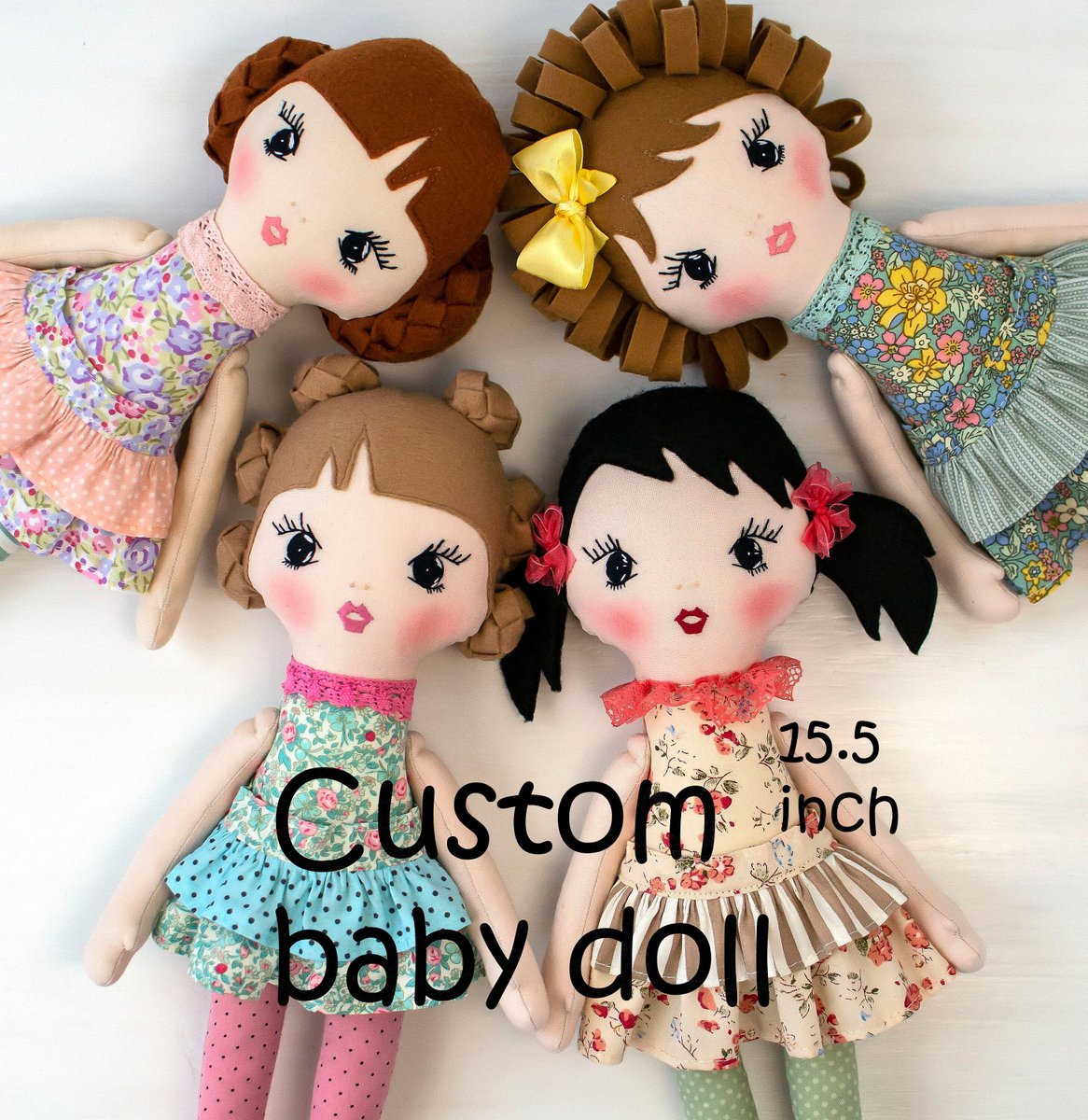 Custom rag doll Personalized doll Cloth doll handmade etsy.me/43w9R4N #rainbow #birthday #customdoll #handmadedoll #personalizeddoll #ragdoll #clothdoll #fabricdoll #babydoll