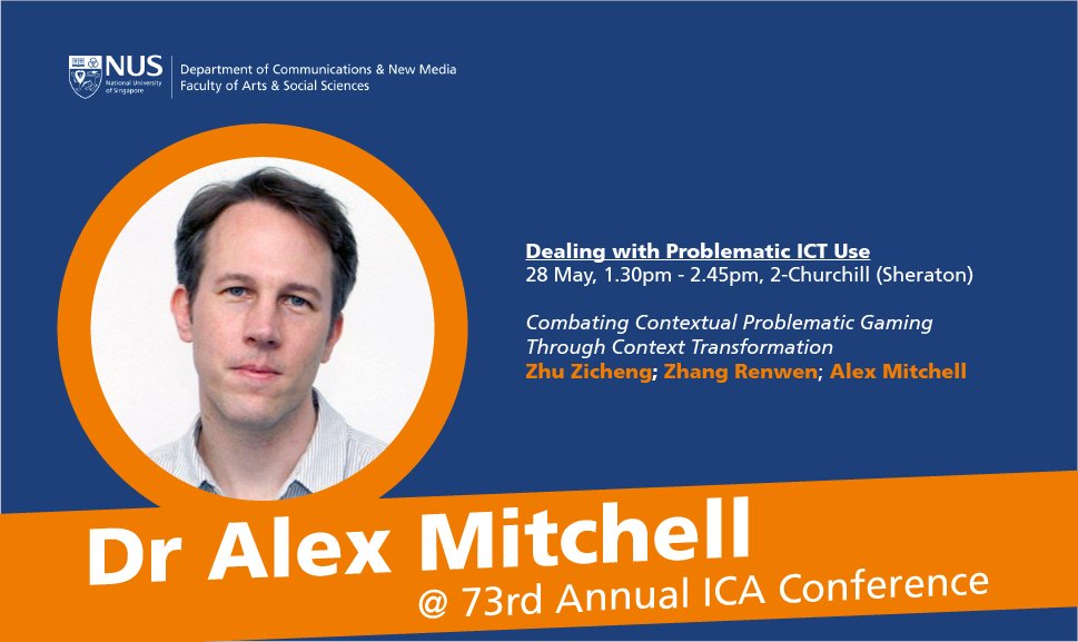 NUS Communications and New Media (@cnmnus) on Twitter photo #ica23
Celebrate #Toronto homeboy <a href="/lexaaylexaay/">Alex Mitchell</a> later this afternoon - join collaborators <a href="/zichengstephy/">Zicheng Zhu</a> and <a href="/renwenzhang/">Renwen (Alice) Zhang</a> as they explore how context transformation can help tackle problematic gaming.
Why not drop by, eh? ๐จ๐ฆ
#NUSResearch #CNM
<a href="/ICA_CAT/">The Communication & Technology Division of ICA</a> #ica23
Celebrate #Toronto homeboy <a href="/lexaaylexaay/">Alex Mitchell</a> later this afternoon - join collaborators <a href="/zichengstephy/">Zicheng Zhu</a> and <a href="/renwenzhang/">Renwen (Alice) Zhang</a> as they explore how context transformation can help tackle problematic gaming.
Why not drop by, eh? ๐จ๐ฆ
#NUSResearch #CNM
<a href="/ICA_CAT/">The Communication & Technology Division of ICA</a>