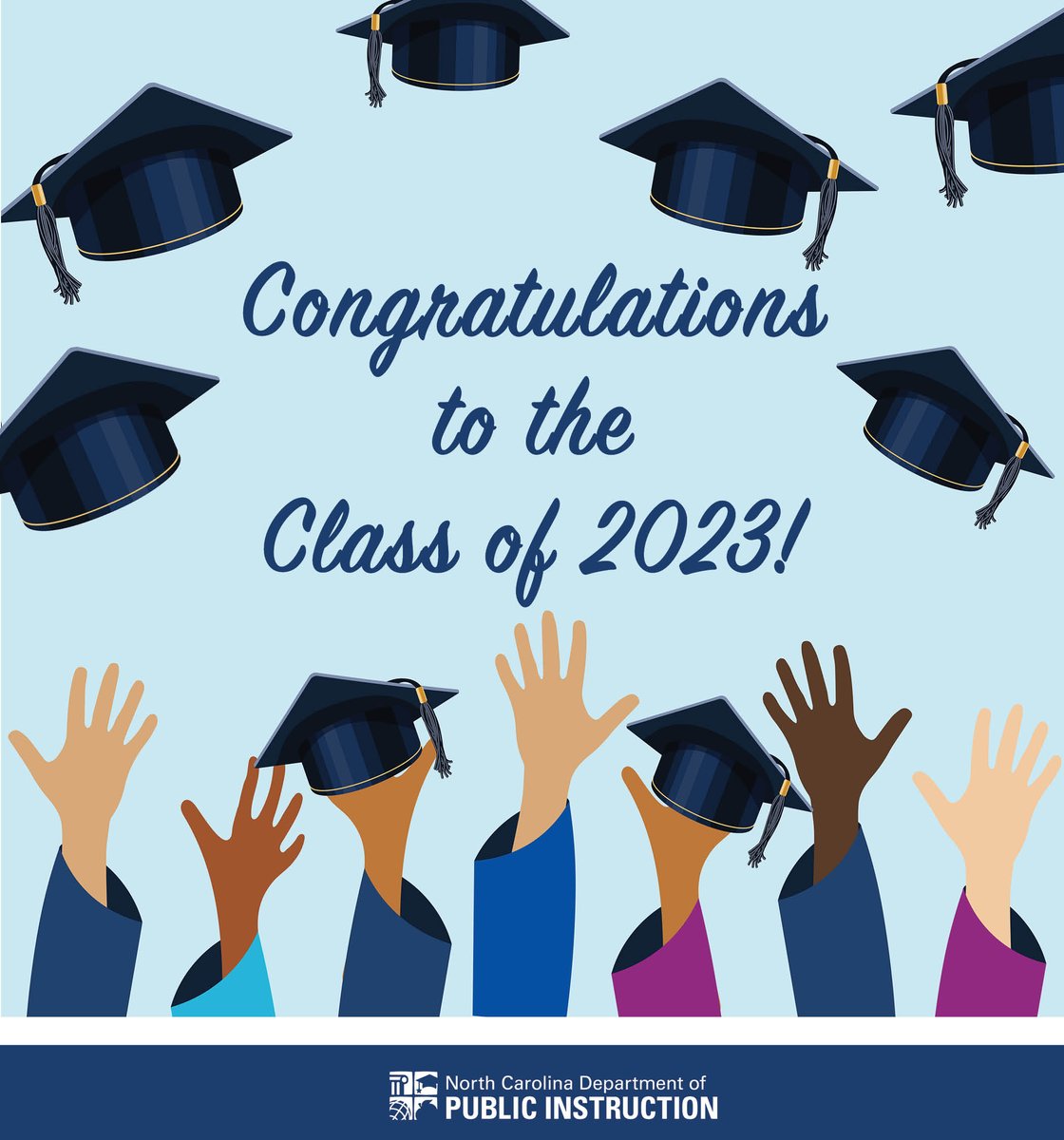 Graduation season in full swing as high school & college students & youngest learners across NC receive their diplomas! Thank you to the parents, caregivers and educators who provided support to our students as they reach this amazing milestone! Congratulations Class of 2023! 🎓