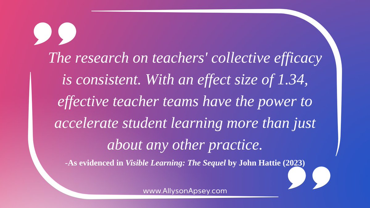 New post:  Three Keys to Creating Teachers' Collective Efficacy
-->allysonapsey.com/2023/05/28/thr…

#LeadingTheWholeTeacher #LeadWithCollaboration #CLSinspires #DBCincbooks #LeadLAP #TLAP