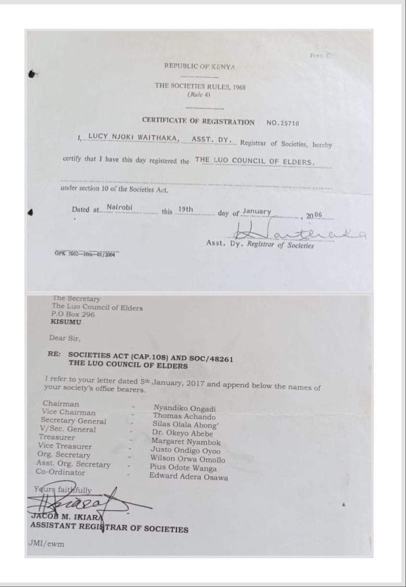 Raila can not decide for us the elected leaders, seek to join government to decide for us the appointed leaders and now purport to decide for us the cultural leaders. 
No! Raila Odinga, the luo cultural leader, Ker and Chairman of Luo Council of Elders is Nyandiko Ongadi.