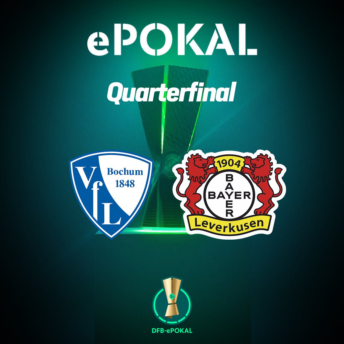 b04esports's tweet image. After our victory over @PHIRONIX_eSport we are in the quarterfinal of the @DFB_eFootball #epokal

We face @VfL1848eSports 

Make sure to support us on the 16/17th June on Twitch or live in Frankfurt! 

@bayer04fussball | @_Bulji | @FurkyPlayz | @marclandwehr | #b04esports