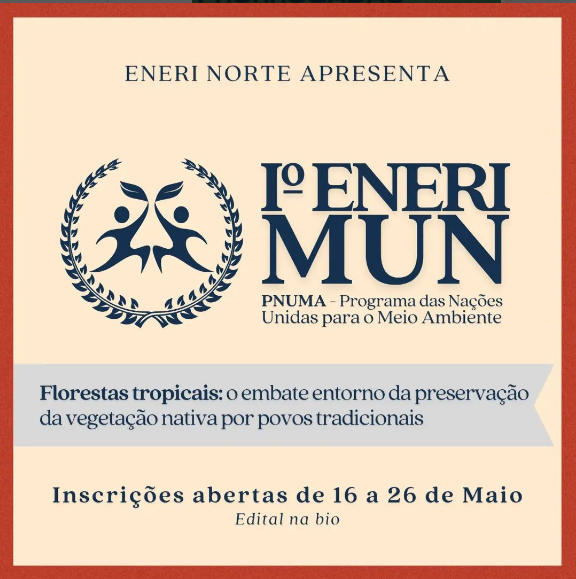 enerinorte's tweet photo. 📃 A Secretaria Geral do XXVII ENERI tem a felicidade de anunciar a realização do Iº ENERIMUN, simulação que acontecerá dentro da programação do ENERI Norte!

Será simulado o PNUMA, Programa das Nações Unidas Para o Meio Ambiente, que terá o tema  (segue o fio) https://t.co/9SICu8V7yP