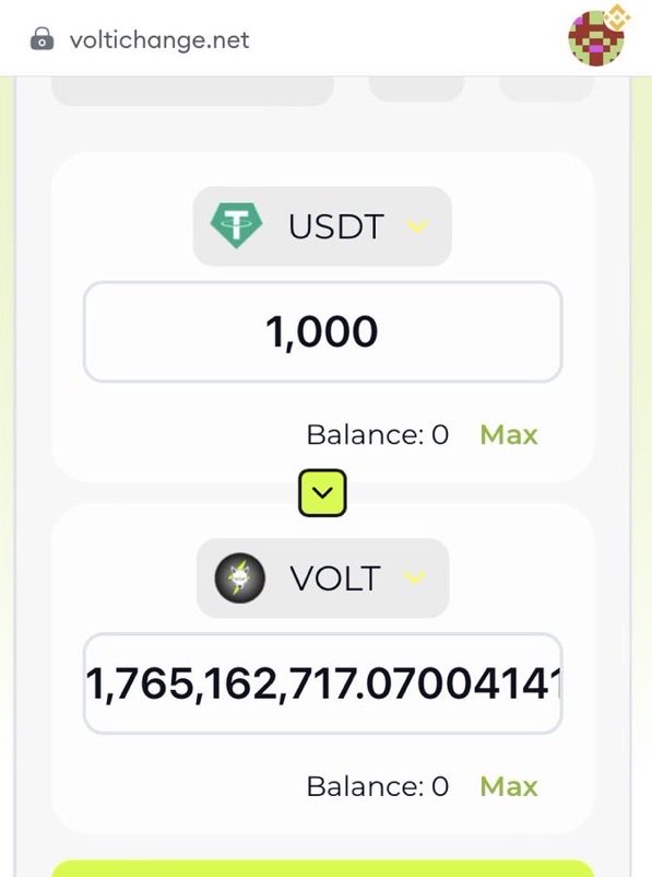 Imagine you put $1000 in #Volt today, this is what you get. Imagine #Volt at 50Billion MC?
This is gonna be insane!

Hurry up before all the big whales and corporations wake up! Brethren, it’s time to #Volt.