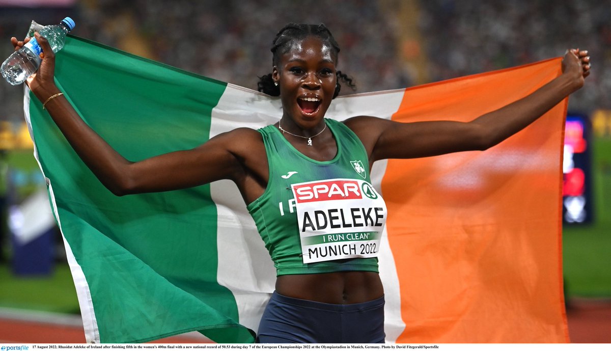 Adeleke obliterates own national 400m record ✨
Rhasidat Adeleke (Tallaght A.C.) ran a new Irish 400m record in Sacramento today. 
Adeleke clocked a time of 49.54 to knock 0.36 off her previous best 🤯
<a href="/rhasidatadeleke/">Rhasidat Adeleke</a>
She hasn't even peaked yet...#ProudlyIrish