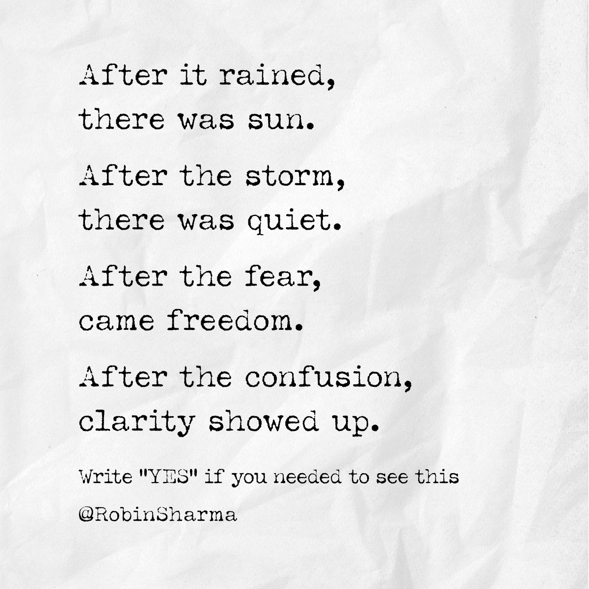 Please remember that turbulence is necessary for transformation. And things must fall apart for things to be built up in a greater way. Write “YES” if you needed to see this reminder.🙏🏽