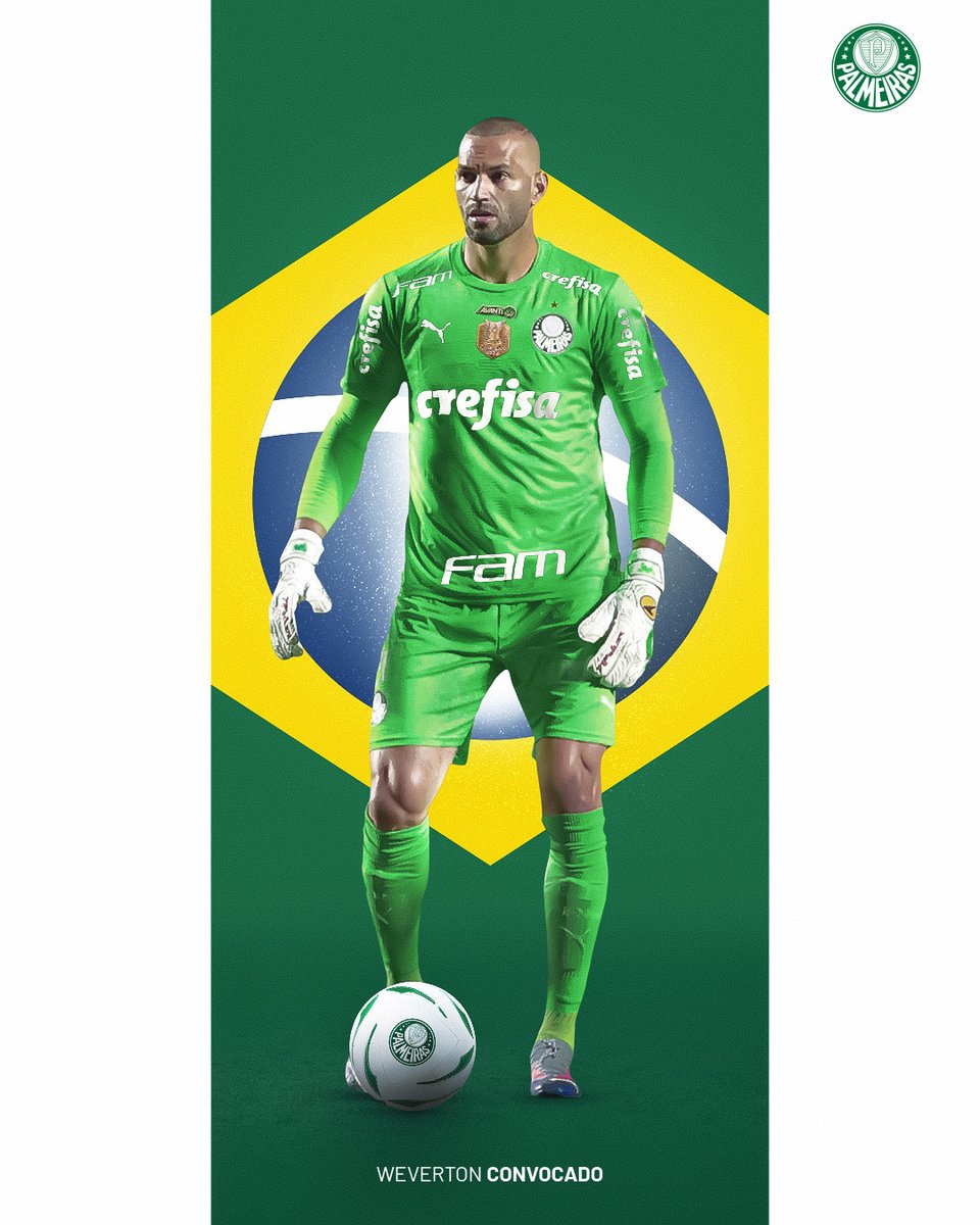 Palmeiras's tweet photo. Gigantes pela própria natureza! 🟢⚪

Weverton, Raphael Veiga e Rony foram convocados para os próximos amistosos da Seleção Brasileira contra Guiné e Senegal. Parabéns e boa sorte, meus craques! 👏

#AvantiPalestra https://t.co/BKazVMf2J2