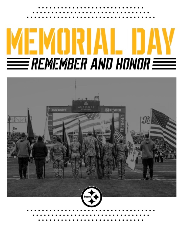steelers's tweet photo. Today and every day, we remember and honor those who made the ultimate sacrifice defending our country. https://t.co/6fH6Q5VzRI