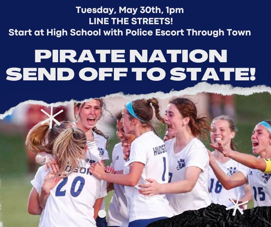 HudGirlsSoccer1's tweet photo. State send off!!! Spread the word! 
@WurzerAD @AnthonyDVoss @jeffdieken https://t.co/Oo7pXnTpjo