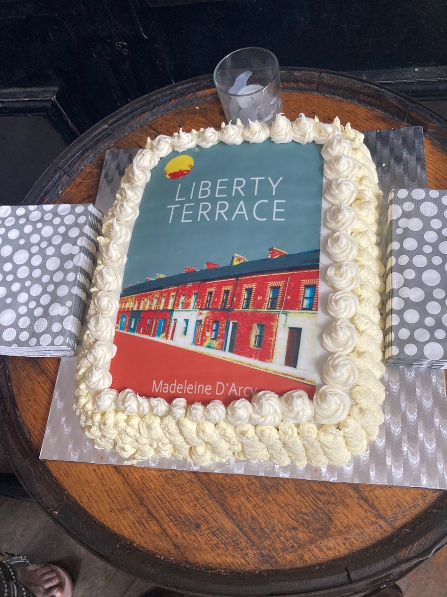 Amazing cake made by Carlene for @MadeleineDL #LibertyTerrace #onecityonebook #Cork @corkcitylibrary @The_Friary_Bar
