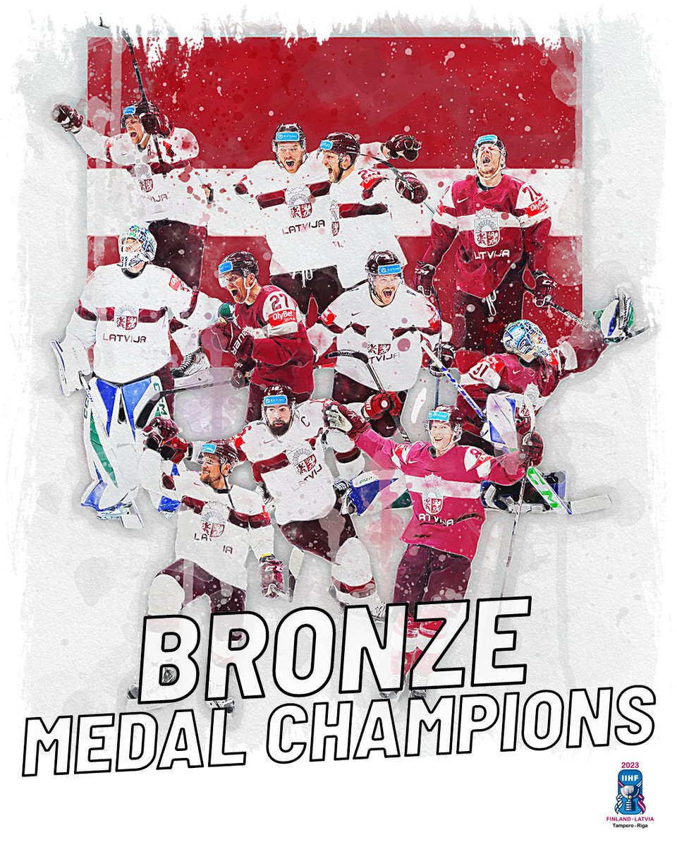 🥉🇱🇻 <a href="/lhf_lv/">LV Hokeja federācija</a> take the BRONZE MEDAL!🥳 #IIHFWorlds