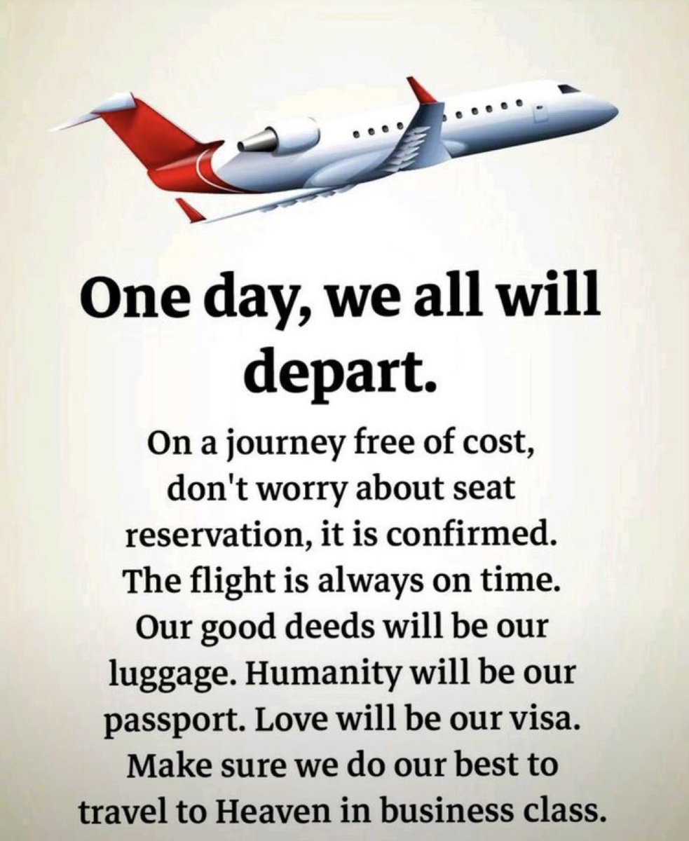 “Satu hari nanti, kita semua akan pergi”. Marilah kita sediakan bagasi perjalanan dengan kerja-kerja amal kebaikan dan kebajikan. Oh ya, jangan lupa paspot(sifat kemanusian kita).