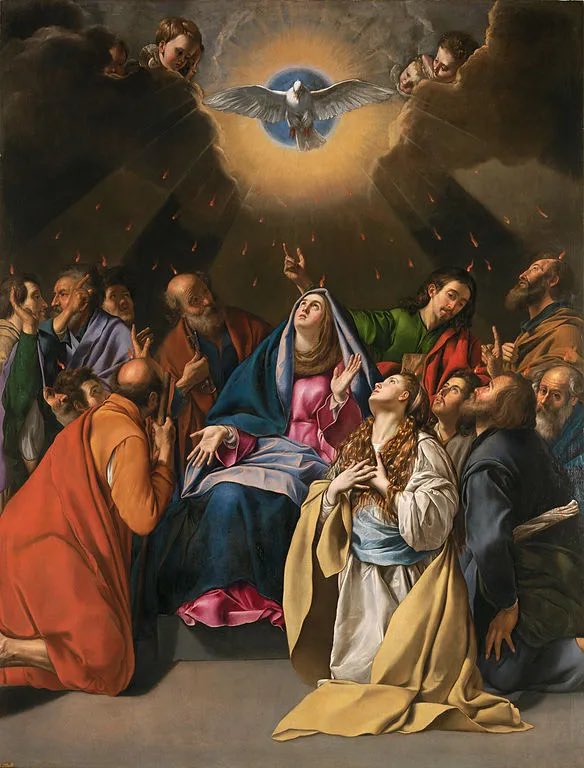 “Then there appeared to them tongues as of fire, which parted and came to rest on each one of them. And they were all filled with the Holy Spirit.” 🕊️🔥
—
#pentecostsunday #oecmsd #sandiegocatholics #sandiegocatechists #dioceseofsandiego #evangelization #sundaymass #HolySpirit