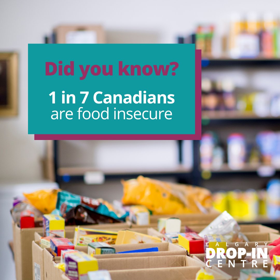 1 in 7 Canadians don’t know where their next meal will come from. For #WorldHungerDay, we invite you to take action in the community and consider donating to @CalgaryFoodBank or sponsoring a meal at the DI. #EndHunger #donate #GiveBack Source: foodbankscanada.ca/HungerCount