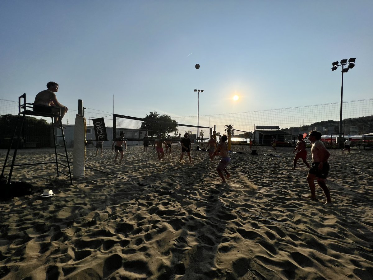 Cast & Crew Beach Volleyball Championship on the Slovenian coast to celebrate completing Shoot Day 13 ❤️🎬🎥🌞 and then we all jumped off the pier and had a swim 🌞👌🌊💥