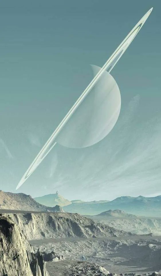 zone_astronomy's tweet photo. Saturn as seen from one of its 53 moons. https://t.co/hNSO7Slow2