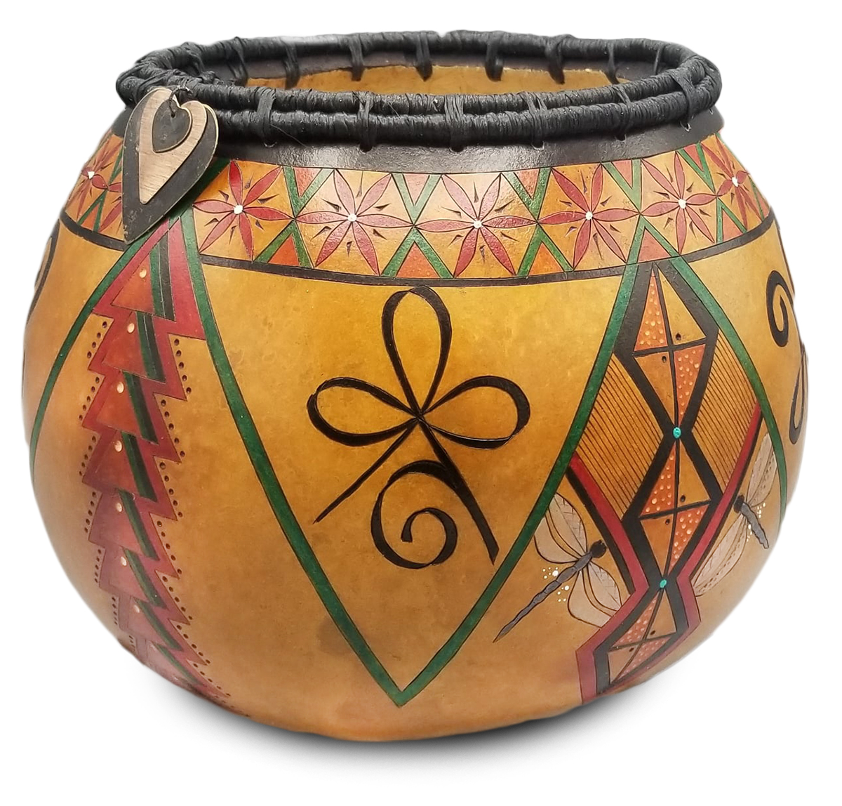 Carolann Chambliss created this gorgeous geometric gourd pot!😍💚