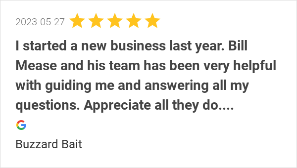 MasterAccountng's tweet photo. New 5.0-star Review: "I started a new business last year. Bill Mease and his team has been very helpful with... https://t.co/Nv4kEYVj6i