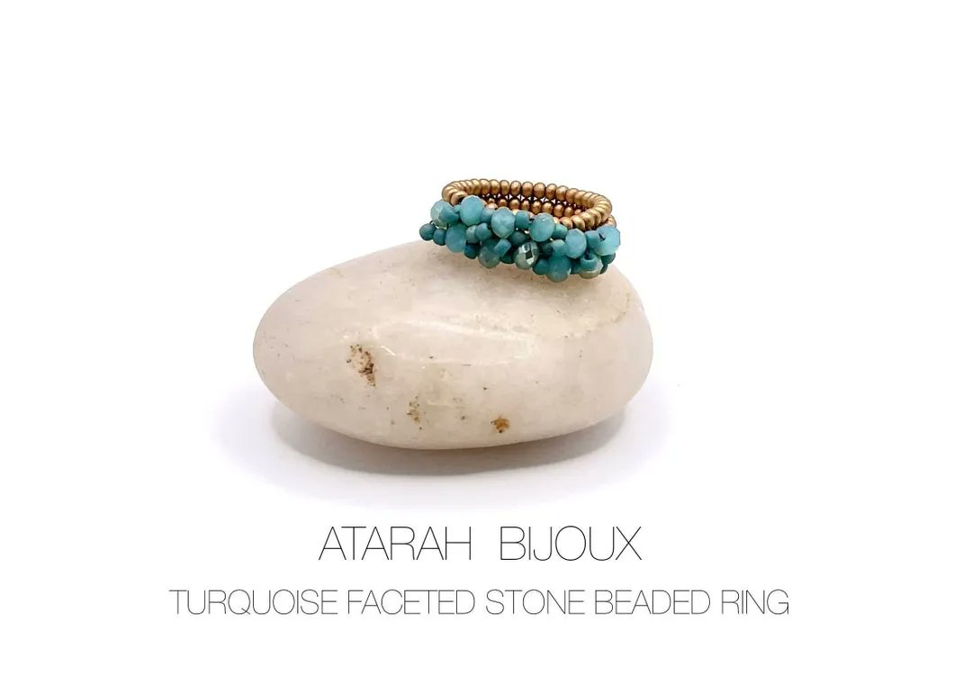 Turquoise Blue Faceted Stone Fun Bling Ring buff.ly/42qHdCv
#Rings #BeadedJewelry #Accessories #EthnicJewelry #BohoChicJewelry #UkSmallBusiness #JewelryTrends