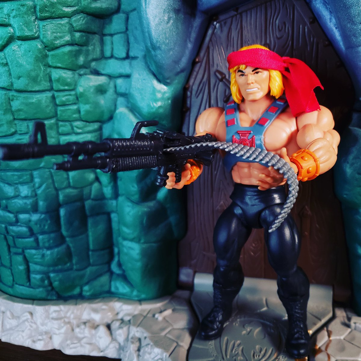 cracktasticpod's tweet photo. I think I'm going to tell my kids that this was Rambo. 😆 @TheSlyStallone @Mattel @MattelCreations @MastersOfficial #thepfpn #cracktasticplastic #kitbash #sundayfunday #rambo #heman #castlegrayskull #firstblood #firstbloodpart2 #toyphotography #actionfigurephotography #action https://t.co/ONbB0GT6VZ