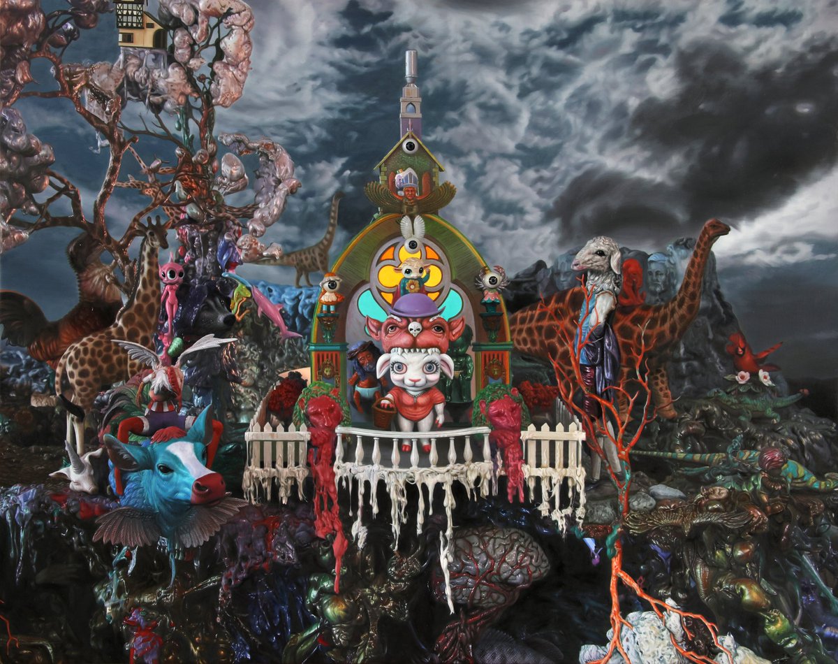 my painting of Falla Sheep at my show at Allouche Gallery NYC this month