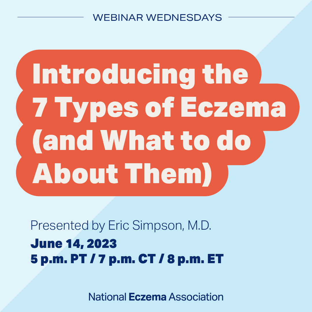 nationaleczema's tweet photo. Did you know that there are seven different types of #eczema? Get an overview of each on Wednesday, June 14 at 5pm PT.
Register now: https://t.co/6GZIGerc92
#WebinarWednesday #NEAWebinar #GetEczemaWise #atopicdermatitis #contactdermatitis #dyshidroticeczema #stasisdermatitis https://t.co/WJw8l7vVLL