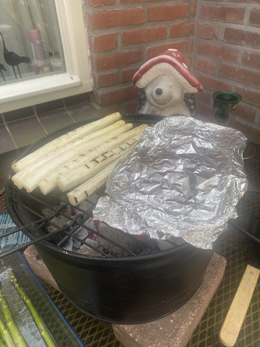 Guppie19833's tweet image. #witte en #groene #asperges op de BBQ, met provinciale aardappeltjes , en een Beenhakker in de oven. 😁♥️ #bonapetito #selamatmakan