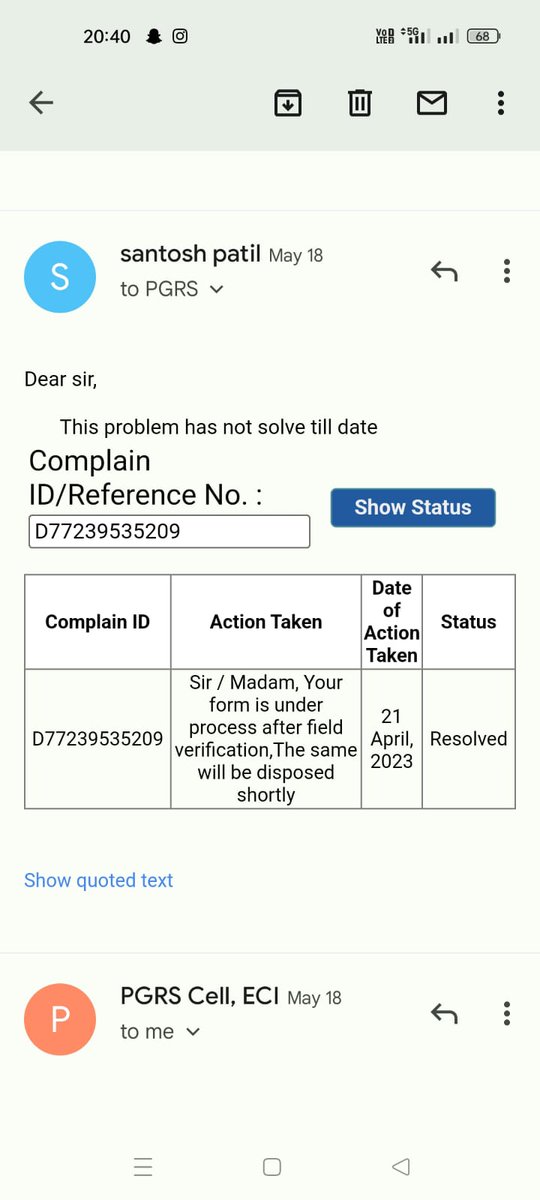 vhulsure's tweet photo. Can you please look it to this issues? Long time pending with hope of resolution @ECISVEEP  @SpokespersonECI https://t.co/LIoXtX2o19